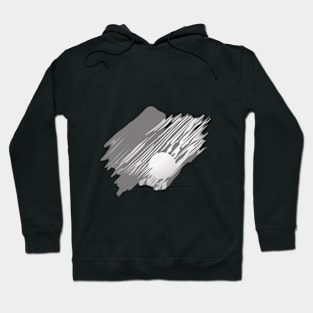 Monochrome Abstract Art - Stylized Brush Strokes and Sphere No. 875 Hoodie